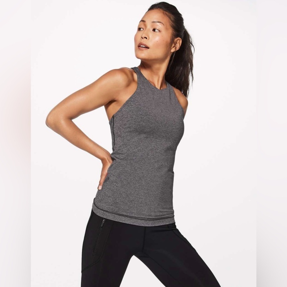 Lululemon In Training Tank in Heathered Black - Picture 3 of 6